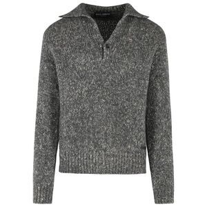 Dolce & Gabbana Grey Virgin Wool Blend Polo Shirt Men